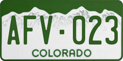CO license plate AFV023