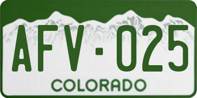 CO license plate AFV025