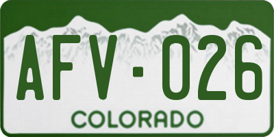 CO license plate AFV026