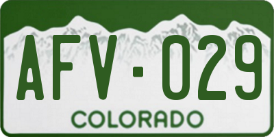 CO license plate AFV029