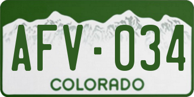 CO license plate AFV034