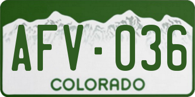 CO license plate AFV036