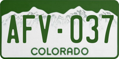 CO license plate AFV037