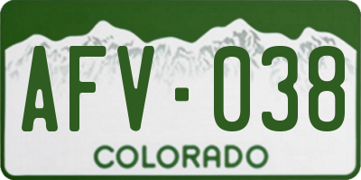 CO license plate AFV038
