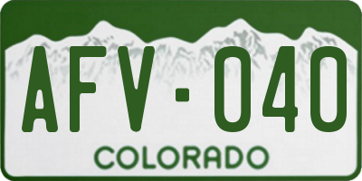 CO license plate AFV040