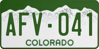 CO license plate AFV041
