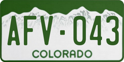 CO license plate AFV043