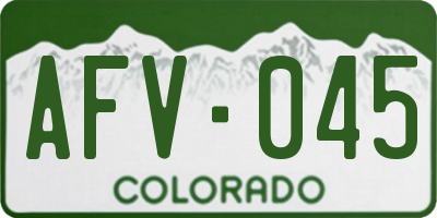 CO license plate AFV045