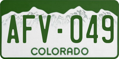 CO license plate AFV049