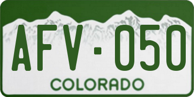 CO license plate AFV050