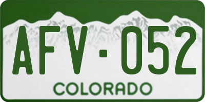 CO license plate AFV052