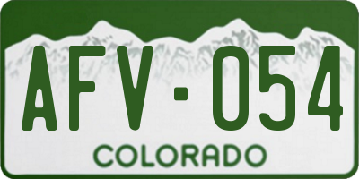 CO license plate AFV054