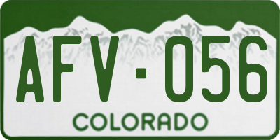 CO license plate AFV056