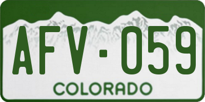 CO license plate AFV059