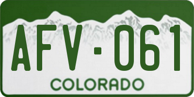 CO license plate AFV061