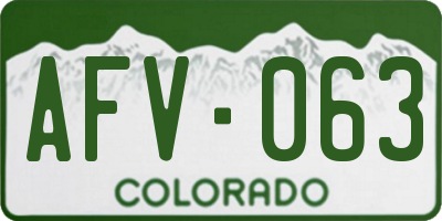 CO license plate AFV063