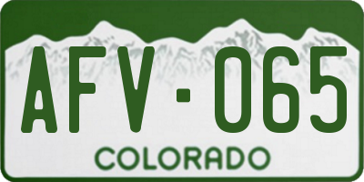 CO license plate AFV065