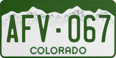 CO license plate AFV067