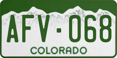 CO license plate AFV068