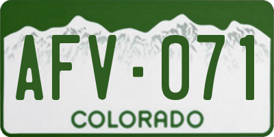 CO license plate AFV071