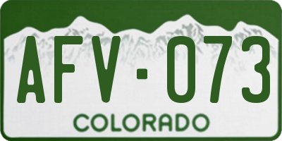 CO license plate AFV073