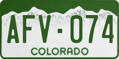 CO license plate AFV074