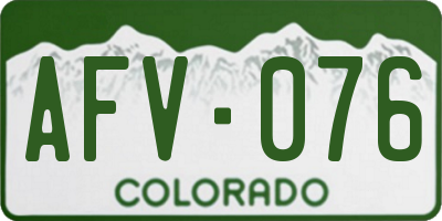 CO license plate AFV076