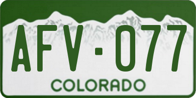 CO license plate AFV077