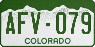 CO license plate AFV079