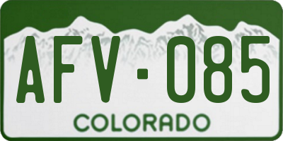 CO license plate AFV085