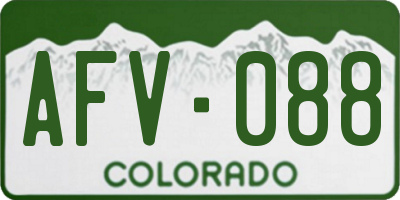 CO license plate AFV088