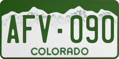 CO license plate AFV090