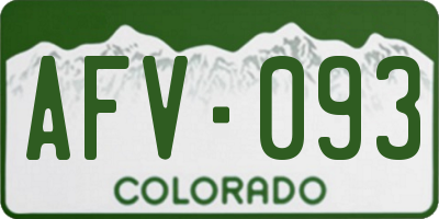 CO license plate AFV093