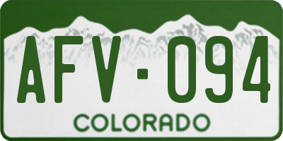 CO license plate AFV094
