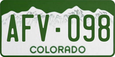 CO license plate AFV098