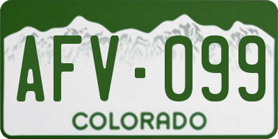 CO license plate AFV099