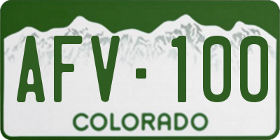 CO license plate AFV100