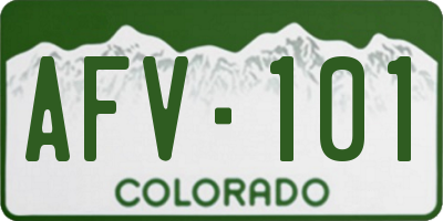 CO license plate AFV101