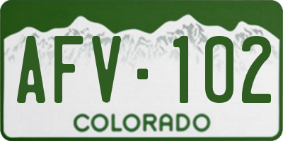 CO license plate AFV102