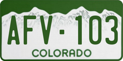 CO license plate AFV103