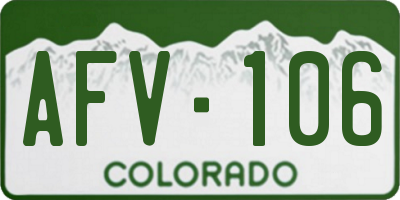 CO license plate AFV106