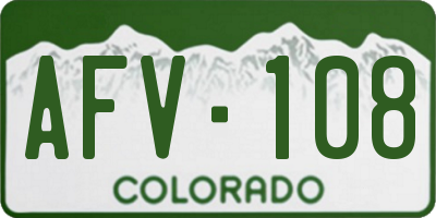CO license plate AFV108