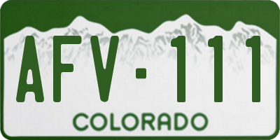 CO license plate AFV111