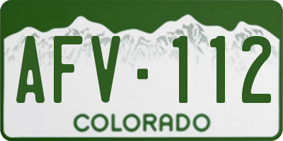 CO license plate AFV112