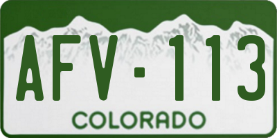 CO license plate AFV113