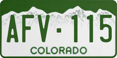 CO license plate AFV115