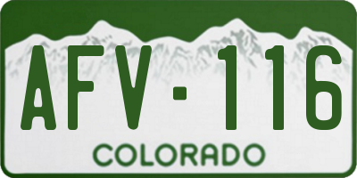 CO license plate AFV116