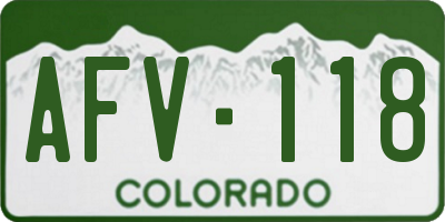 CO license plate AFV118