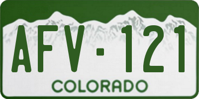 CO license plate AFV121