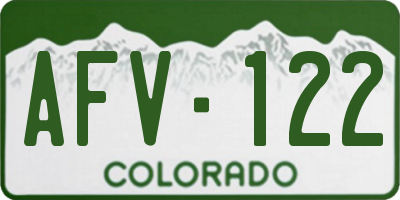 CO license plate AFV122